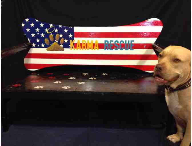 Handmade Bench - Patriotic - by Paws For Life Participant