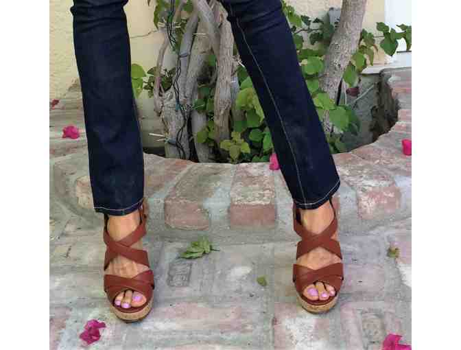 Yves Saint Laurent brown wedges, size 39, 5 inch heel