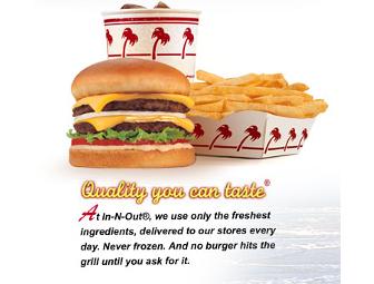 In-N-Out Burger: TWO certificates for any burger, fries & a beverage plus ONE large In-N-Out T-shirt