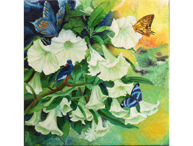 Flowers with Butterflies painting by Sulaksha Dharmadhikari - Photo 1