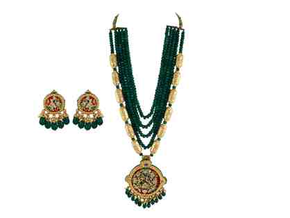 Just Jewellery Mor Pankh Necklace and Earring Set