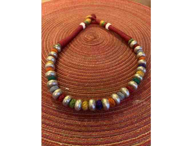 Handcrafted silver round beads necklace - by designer Sangeeta Boochra - Photo 1