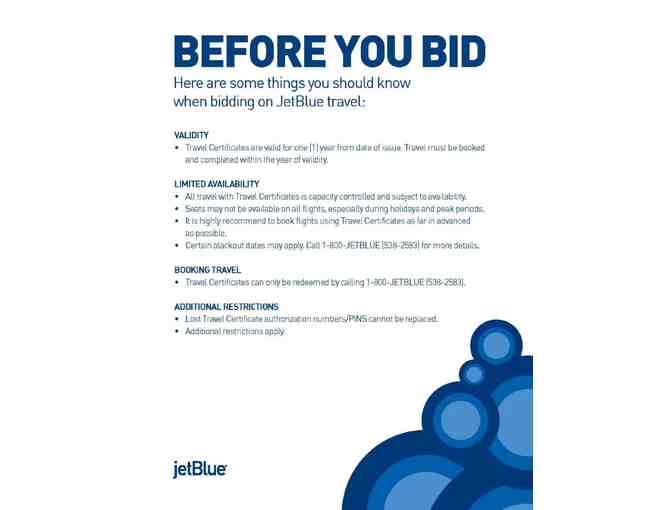 (2) JetBlue Travel Vouchers