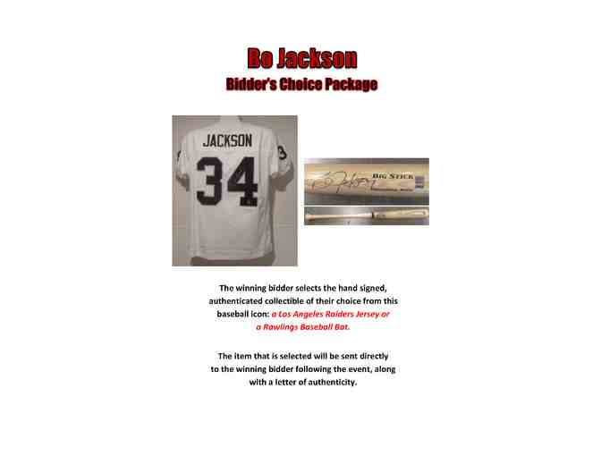 Bo Jackson- Bidders Choice Package (PKG#2)