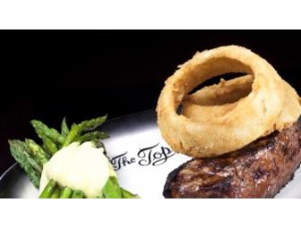 $25 gift certificate for your food at The Top Steakhouse
