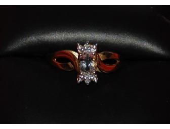 Yellow Gold Diamond and Beryl Ring