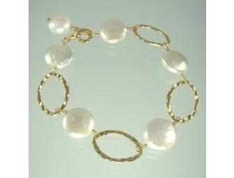 Coin Pearl and Gold Bracelet
