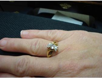 Yellow Gold Diamond and Beryl Ring