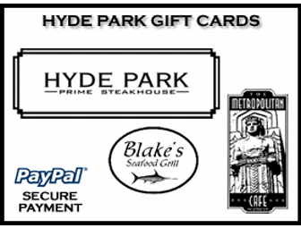 Fine Dining at Hyde Park Restaurant - $100 Gift Card