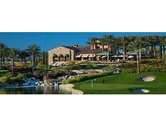 Foursome of golf at the upscale Toscana Country Club in Indian Wells, CA