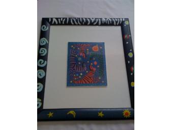 Original Pair of Framed Zebra Paintings