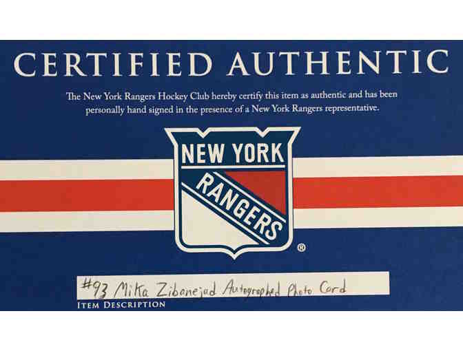 New York Rangers Mika Zibanejad #93 Certified Autograph 5x7 Photo Card