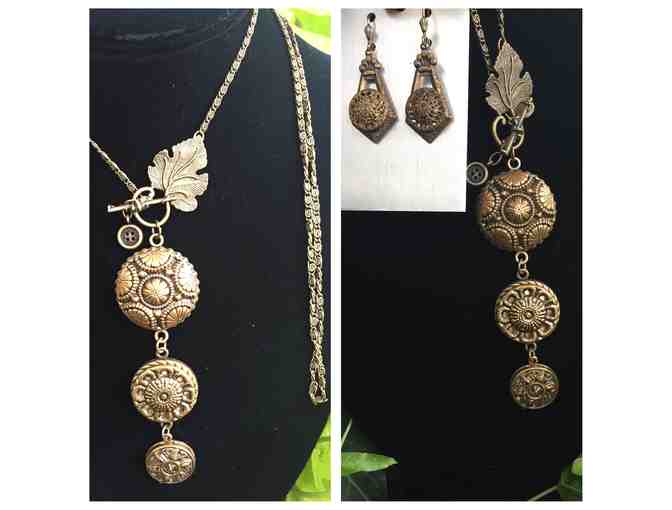 Antique Button Necklace and Drop Earrings - from The Brass Button - Photo 1
