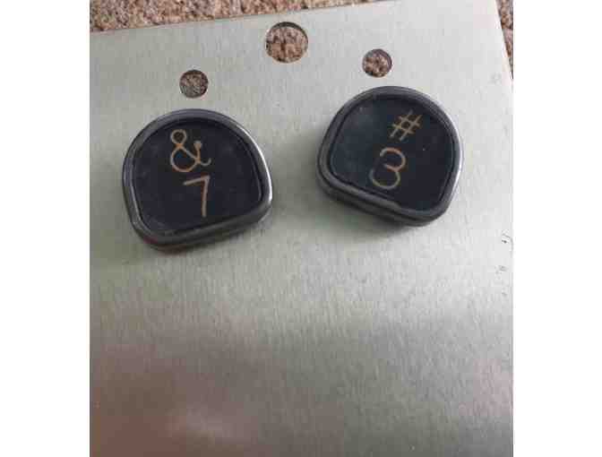 Authentic Typewriter Keys Earrings - #3, &7 - Photo 1