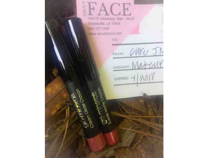 About Face Gift Card for 1 make-up application plus 2 Lip colors
