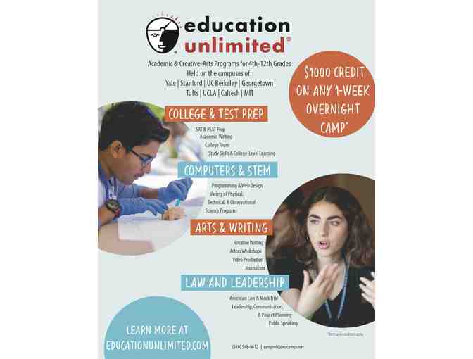 $1000 Camp Credit to Education Unlimited