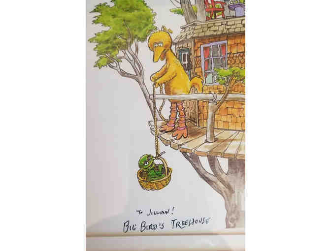 Autographed Caroll Spinney Print 'Big Bird's Tree House'