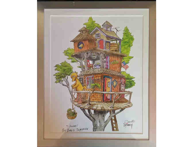 Autographed Caroll Spinney Print 'Big Bird's Tree House'