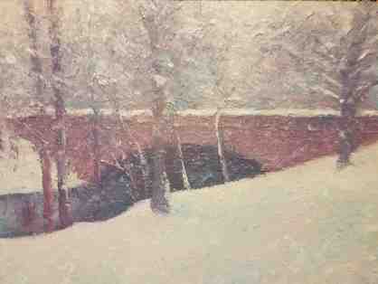 Oil Painting - Mystic River Bridge in Winter