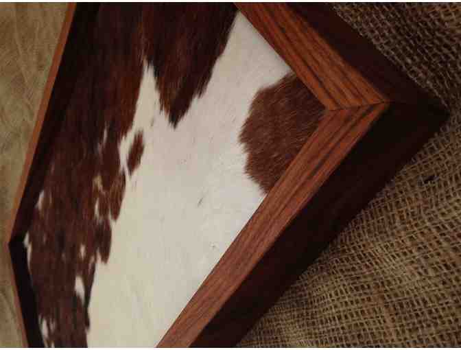 Serving tray and one bottle of Spirit Works craft whiskey