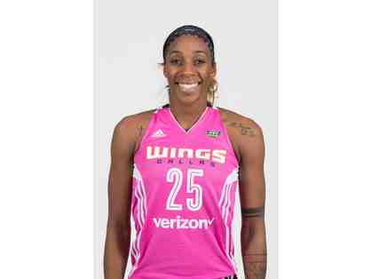 Glory Johnson Game-Worn, Autographed Dallas Wings Breast Health Awareness Jersey