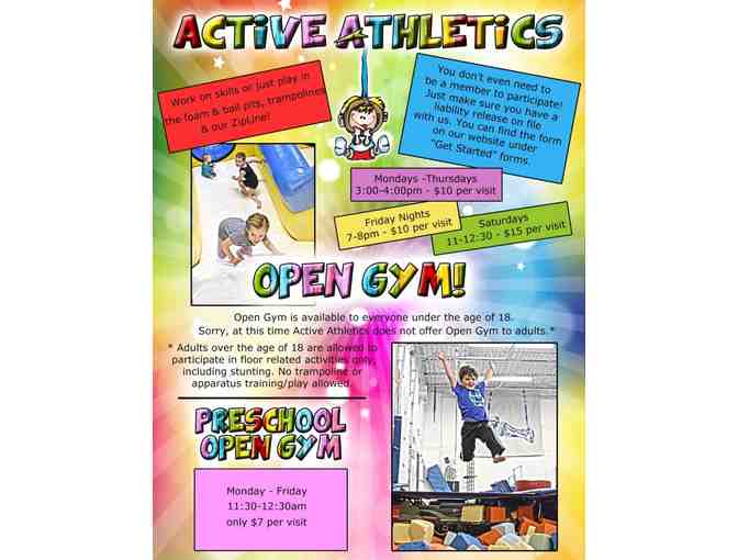 Active Athletics - 3 Open Gym Passes