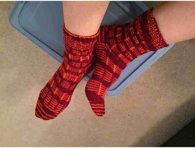 Hand Knit Socks - Hokie Colors