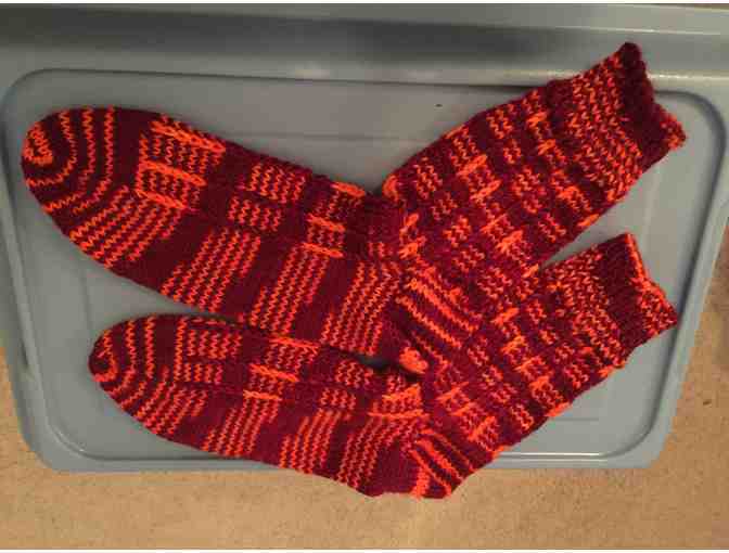 Hand Knit Socks - Hokie Colors