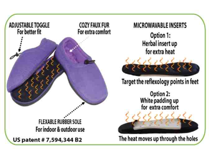 Thermo-Shoes With Herbal Heat-Pack Aromatherapy Inserts by Nature's Creation - Size Small