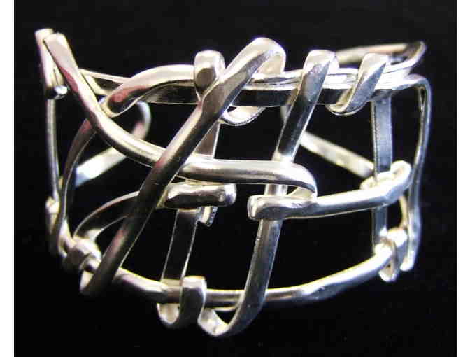Silver Plated Spaghetti Cuff Bracelet