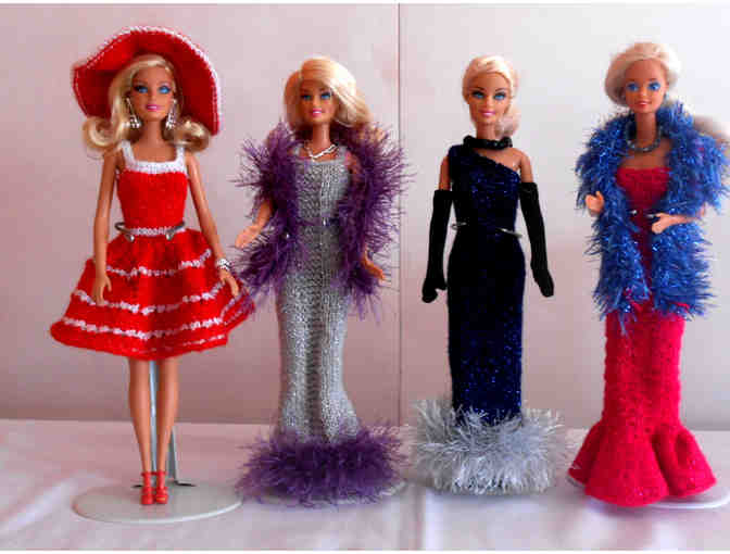 Barbie Dolls, Armoire, and Collection of Handmade Clothes