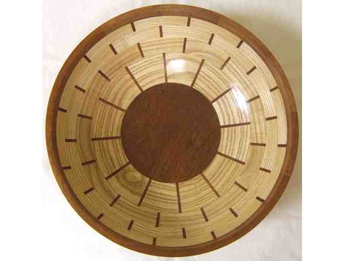 Segmented Handcarved Wooden Bowl