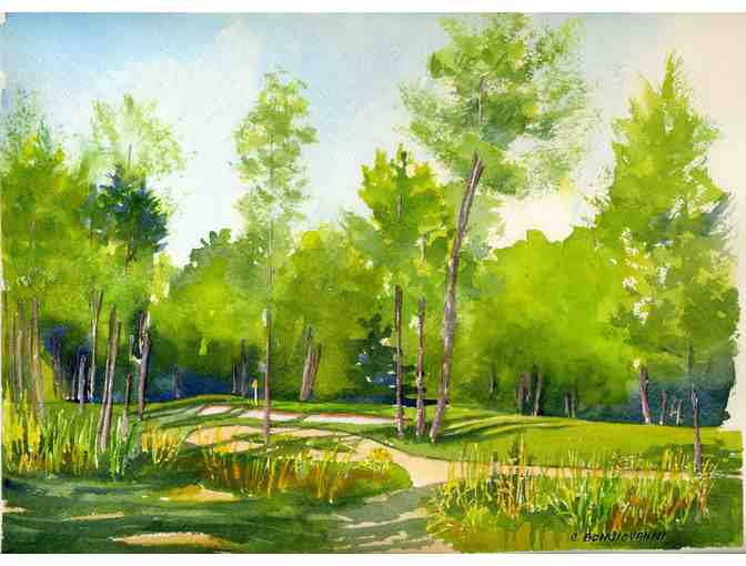 Woodlands Golf Club Watercolor Painting by Corrine Bongiovanni