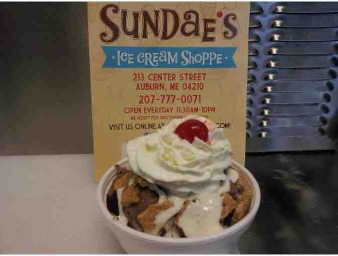 $10 Gift Certificate to Sundae's Ice Cream Shoppe