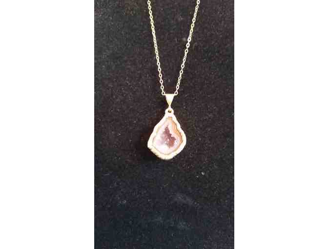 Genuine (gold plated) Natural Geode Necklace