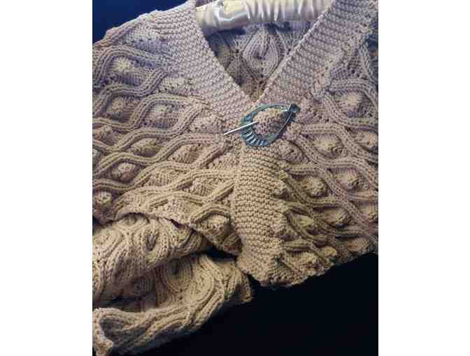 Candle Flame Shawl with Hand Made Pewter Shawl Pin