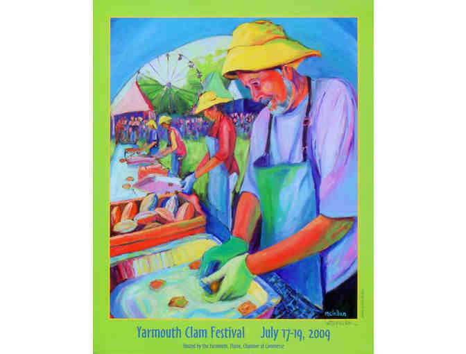 Framed, Signed 2009 Yarmouth Clam Festival Poster