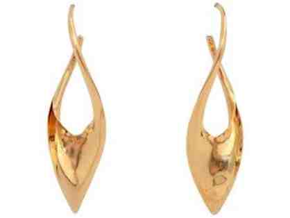 MICHAEL GOOD 18K YELLOW GOLD LARGE 1/2 TWIST EARRINGS