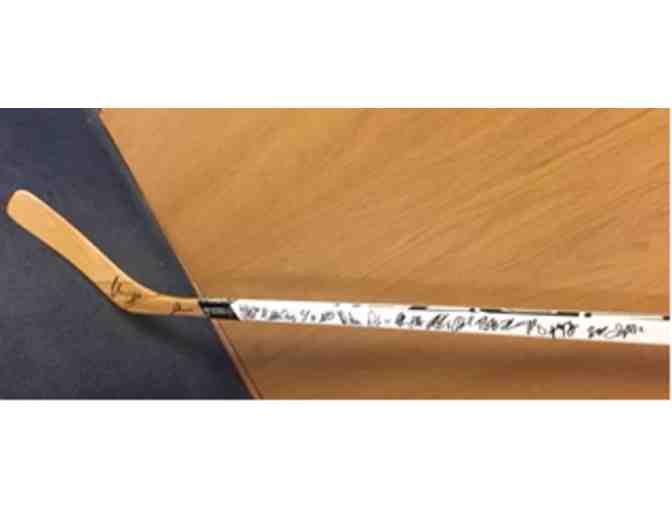 Boston Bruins Signed Stick by the 2017-2018 Team