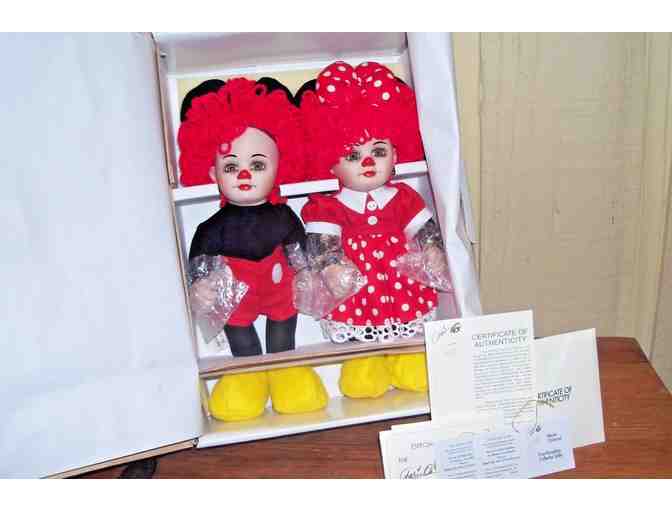 Porcelain Dolls Rosie & Rags as Mickey & Minnie by Marie Osmond