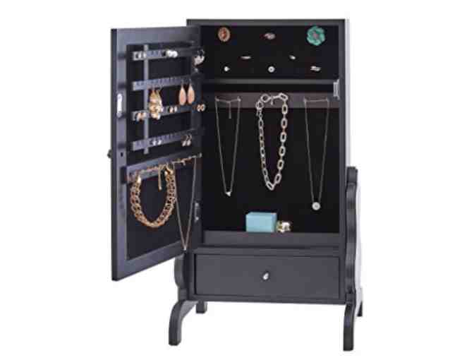 InnerSpace Luxury Products Tabletop Mirror with Jewelry Storage - Black