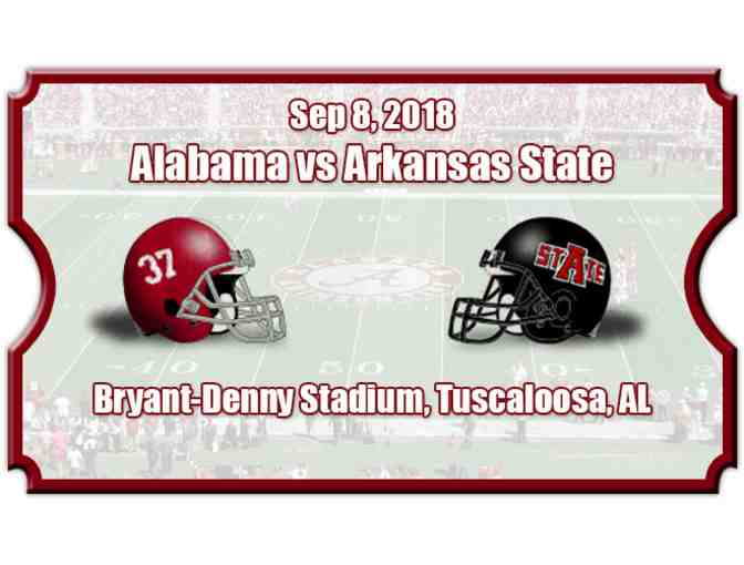 2 North Zone Club Level tickets (Alabama Vs. Arkansas State) - Photo 1