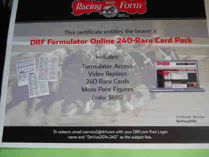 DRF Formulator Online 240-race card package