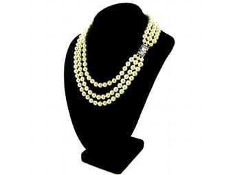 Jacqueline Kennedy Triple Strand Faux Pearl Necklace