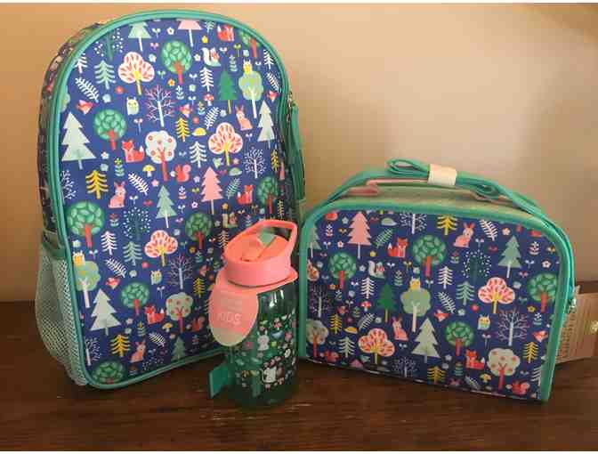 Girls packback, lunchbox, and water bottle