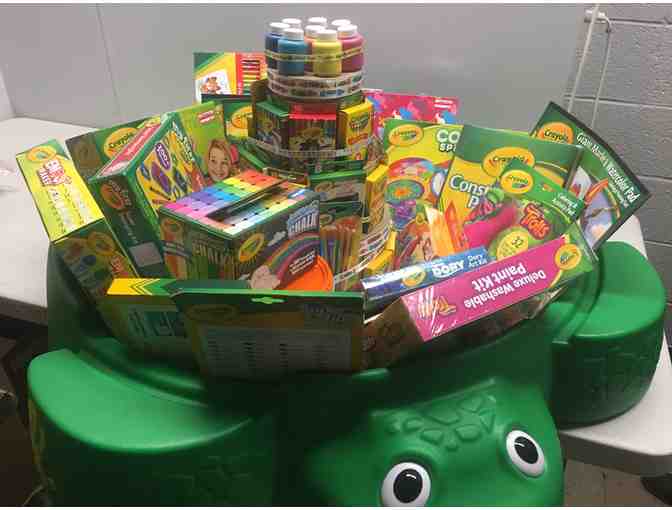 Decorated Sand Box Full of Art Supplies