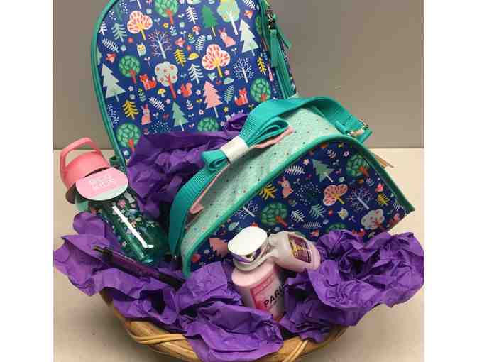 Girls packback, lunchbox, and water bottle