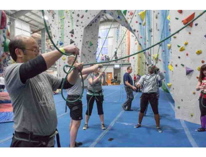 Central Rock Climbing Gym - Two Passes with Full Gear Rental and Intro Belay Class