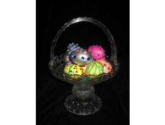 Shannon Crystal Basket With 12 Hand Painted Eggs