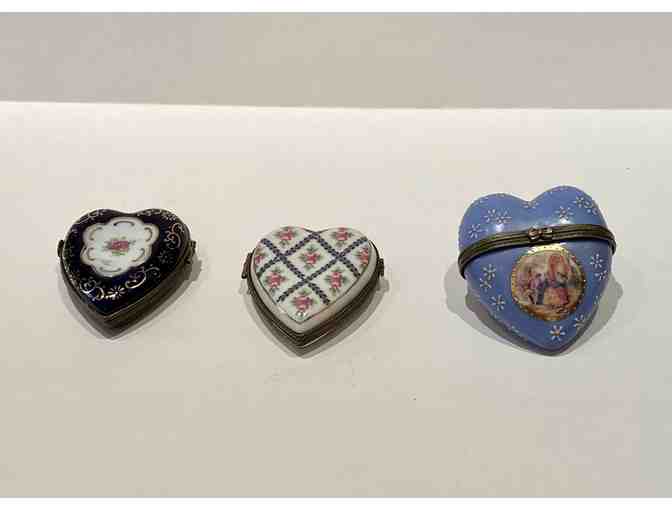 3 Vintage Heart Shaped Limoges - Photo 1